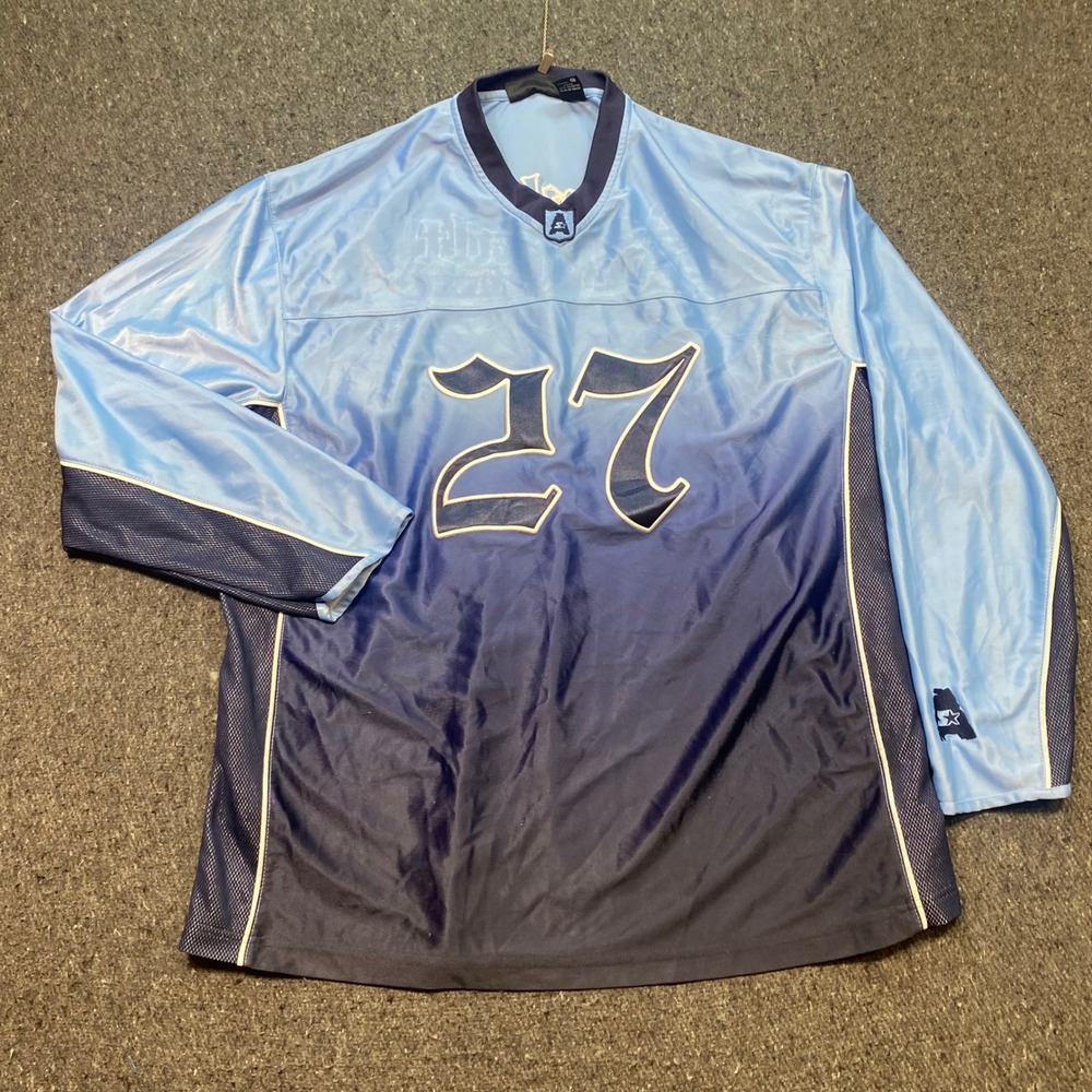 Asphalt Legend Starter Jersey Sz L Men Blue Ombre Y2K Skater Streetwear Sport 27
